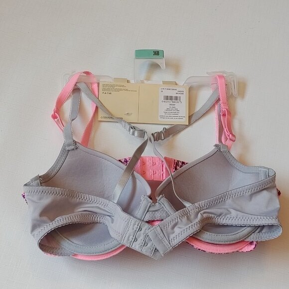 2 PACK T-SHIRT BRAS nobo no boundaries Women's Size 36B Grey hounds tooth - Picture 4 of 5